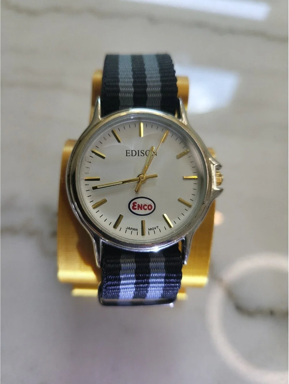 Edison Men's Quartz Watch Working New Battery Automobilia 37mm 8.75